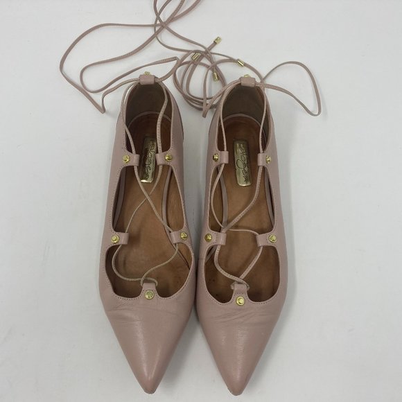 Halogen Owen Leather Lace-Up Flat Women Size 8M - Picture 3 of 15